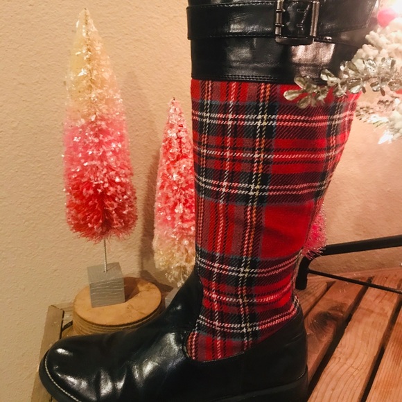 Tartan Plaid Boot English Riding Short style 5.5 Steampunk Grunge - Picture 5 of 8